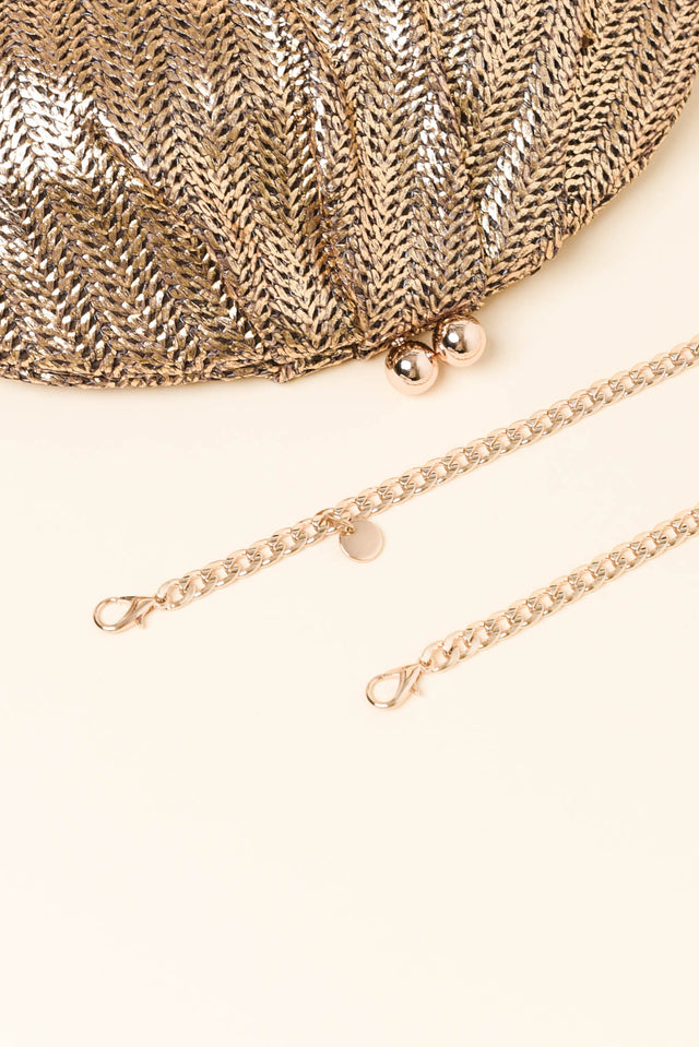 Rita Bronze Woven Clutch image 3