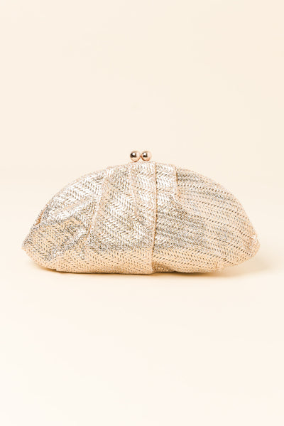 Rita Gold Woven Clutch