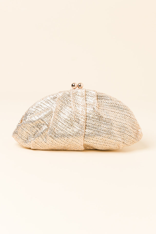 Rita Gold Woven Clutch image 1