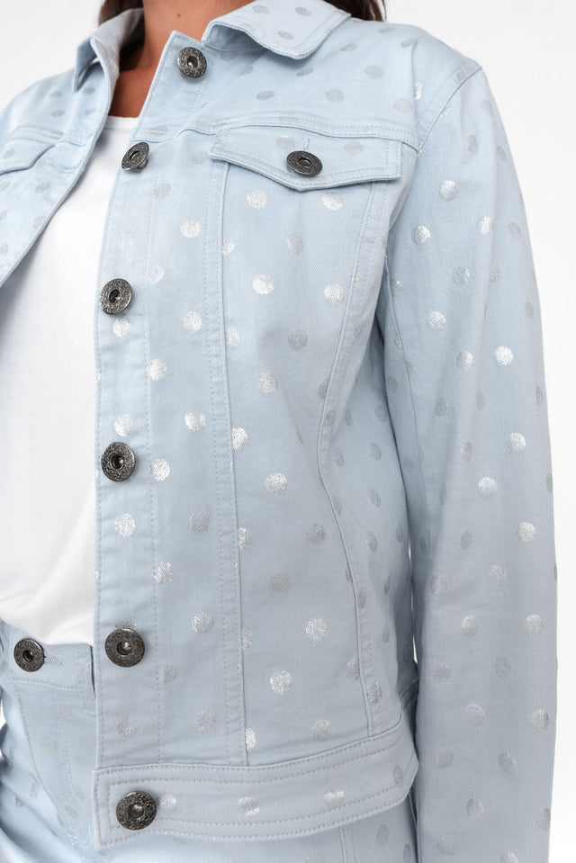 Romain Blue Foil Spot Cotton Jacket