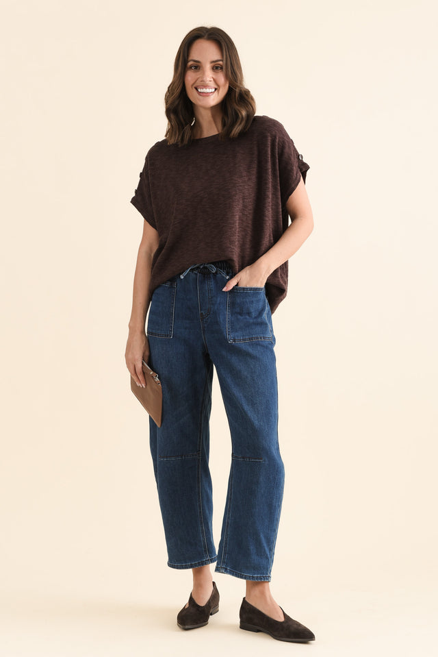 Rome Dark Blue Denim Barrel Jeans image 2