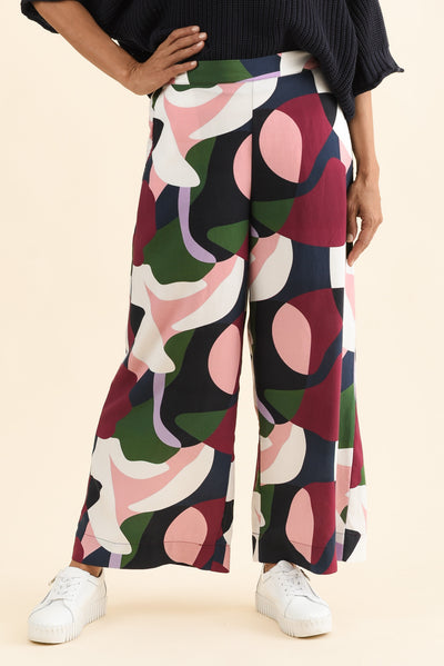 Ronja Red Abstract Pocket Pants