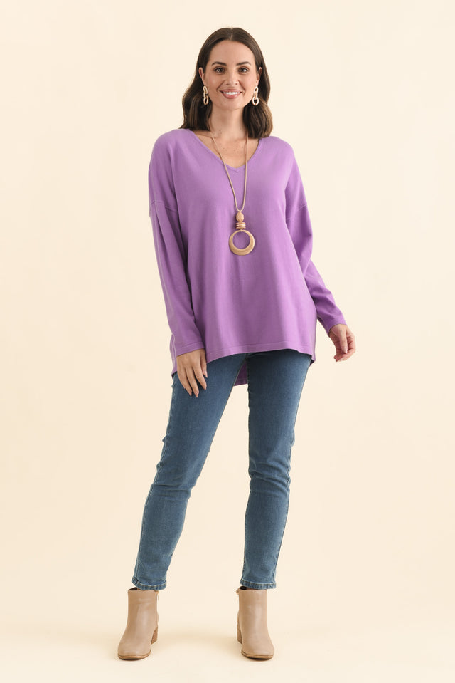 Ronnie Lilac Knit Jumper,Brunette model,alt text|model:MJ image 8