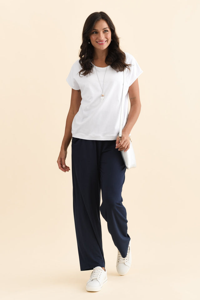 Rosella Navy Bamboo Pants,Brunette model,alt text|model:Brontie image 4