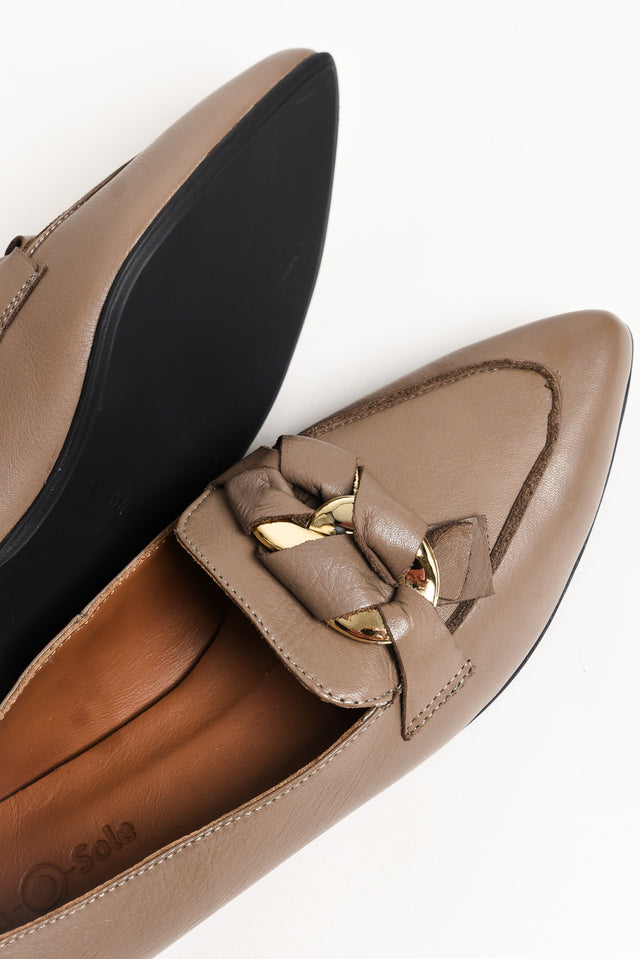 Roslyn Taupe Leather Twirl Loafer image 4