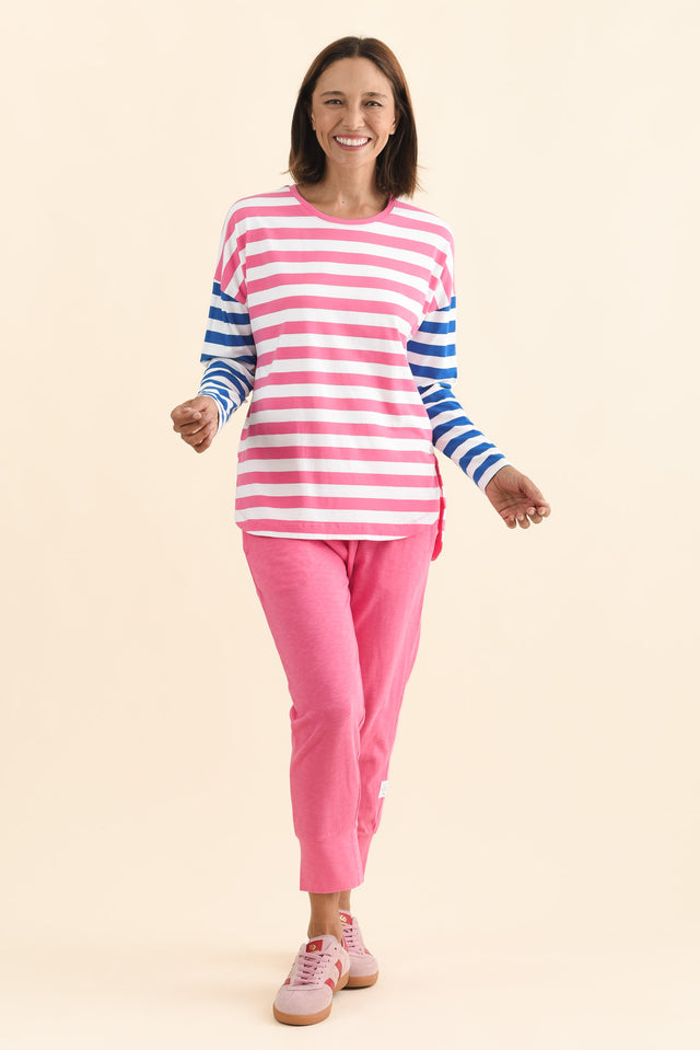 Fundamental Brunch Hot Pink Cotton Sweatpants,Brunette model,alt text|model:Cara image 7
