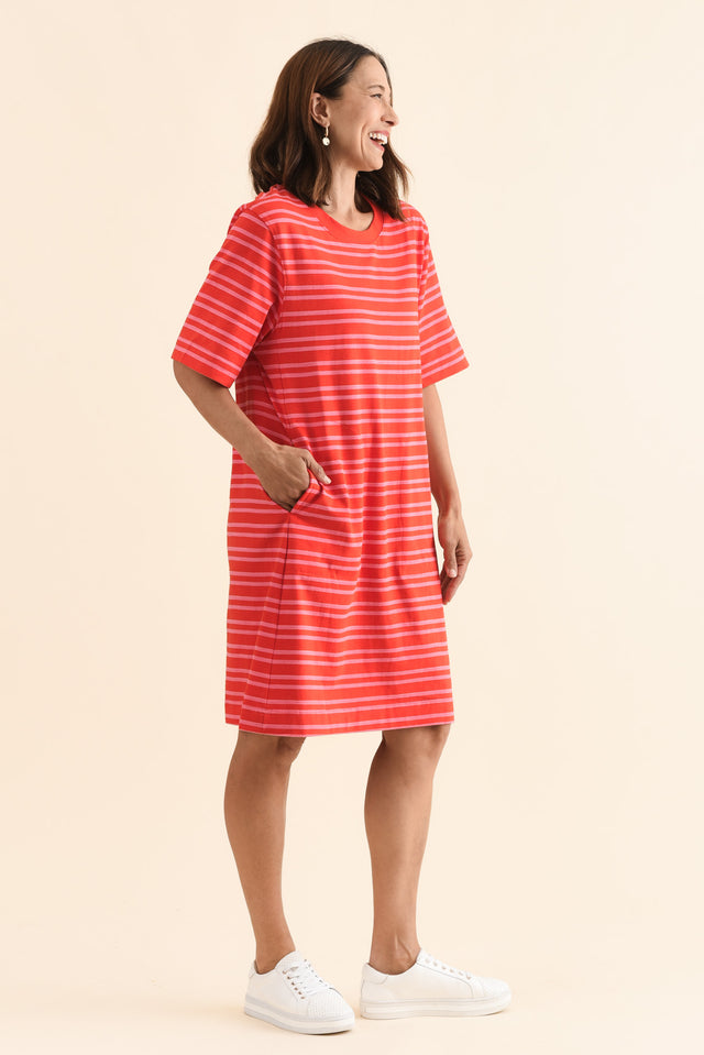 Rouge Red Stripe Cotton Tee Dress image 3