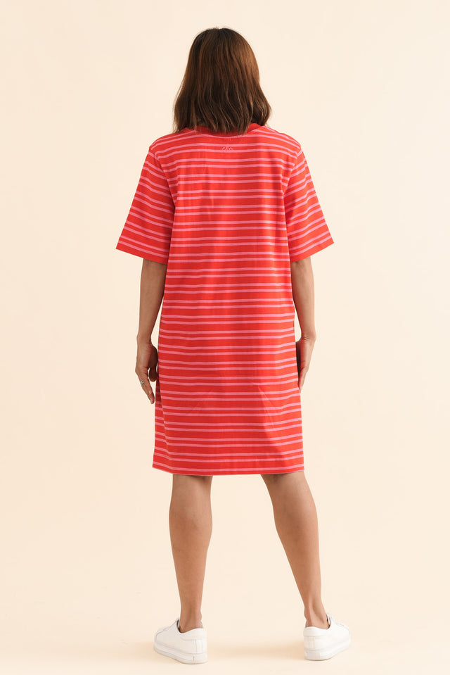 Rouge Red Stripe Cotton Tee Dress image 4