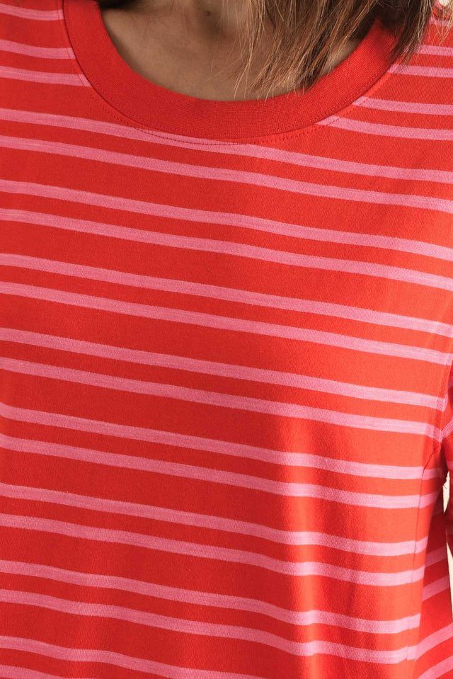 Rouge Red Stripe Cotton Tee Dress image 5