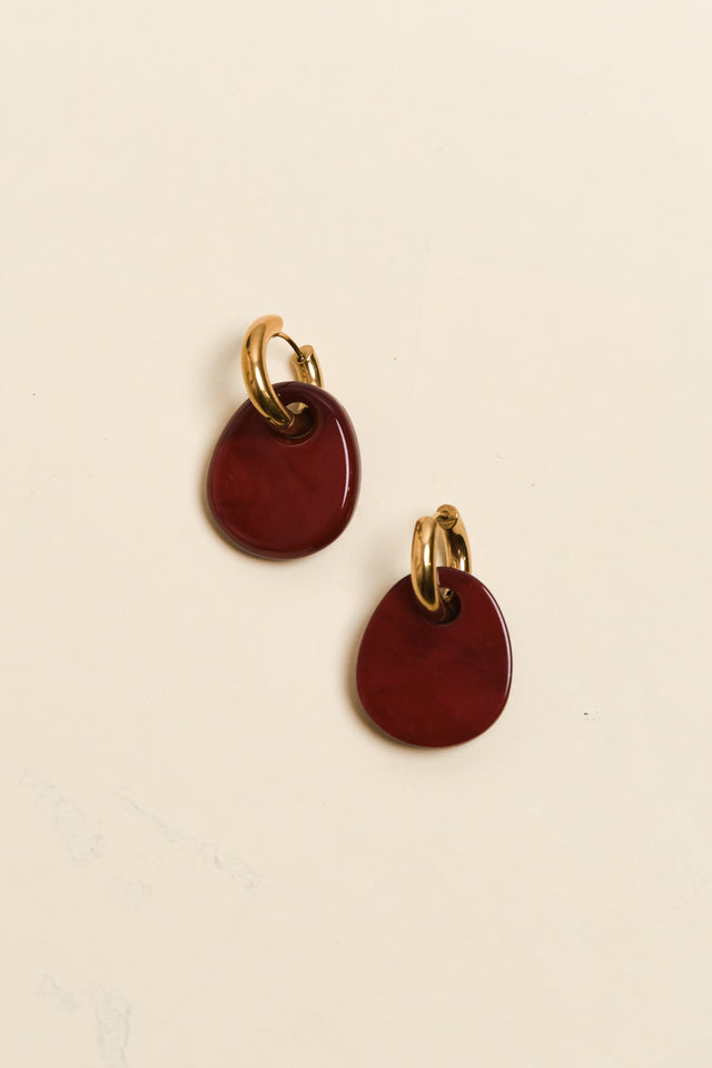 Rumi Red Hoop Earrings