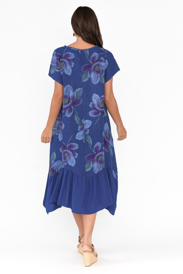 Ryker Cobalt Floral Linen Pocket Dress image 4