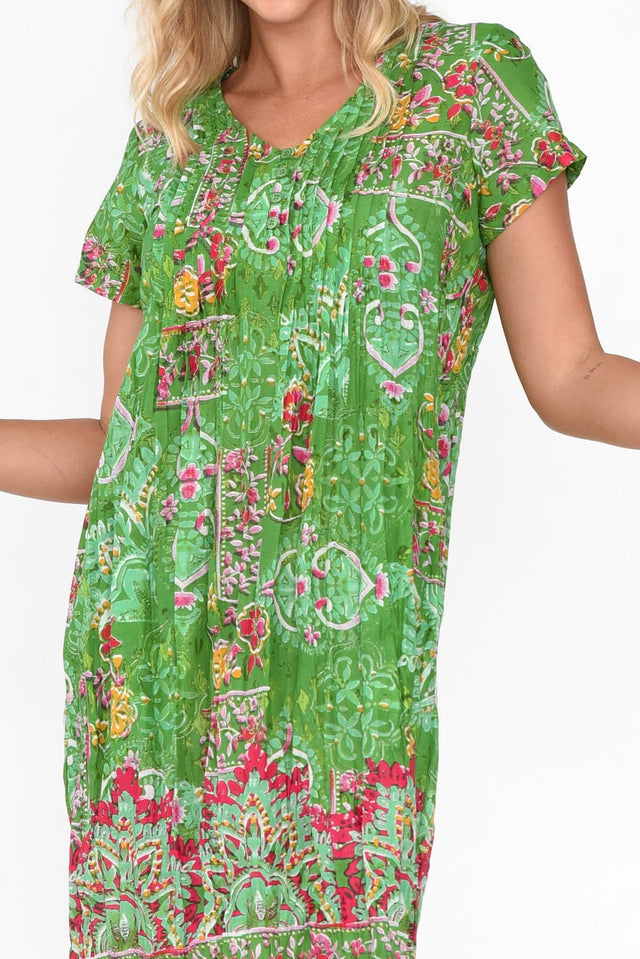 Sabina Green Heritage Crinkle Cotton Dress image 6