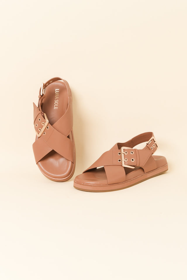 Sacha Tan Leather Buckle Sandal image 2