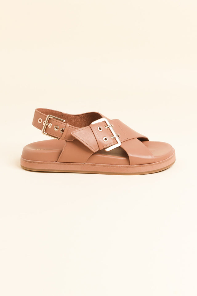 Sacha Tan Leather Buckle Sandal image 1