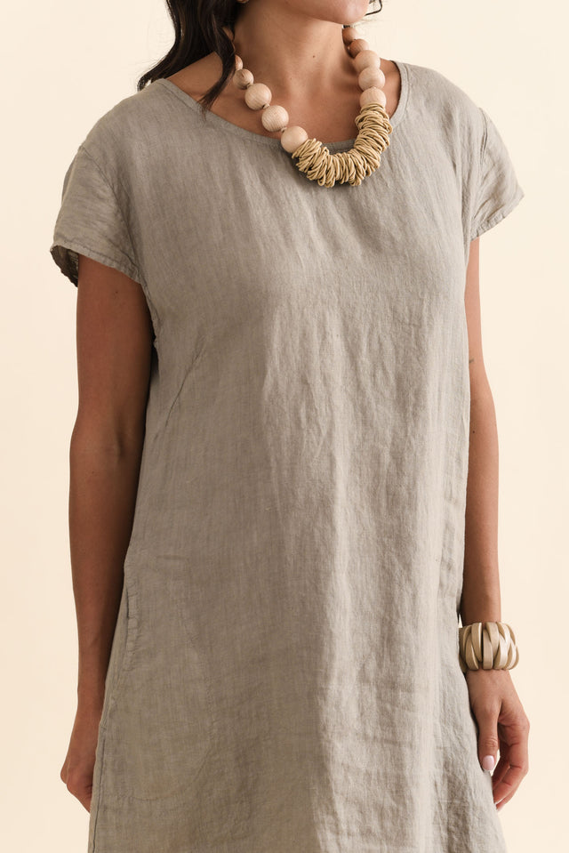 Sahara Taupe Linen Pocket Dress image 6