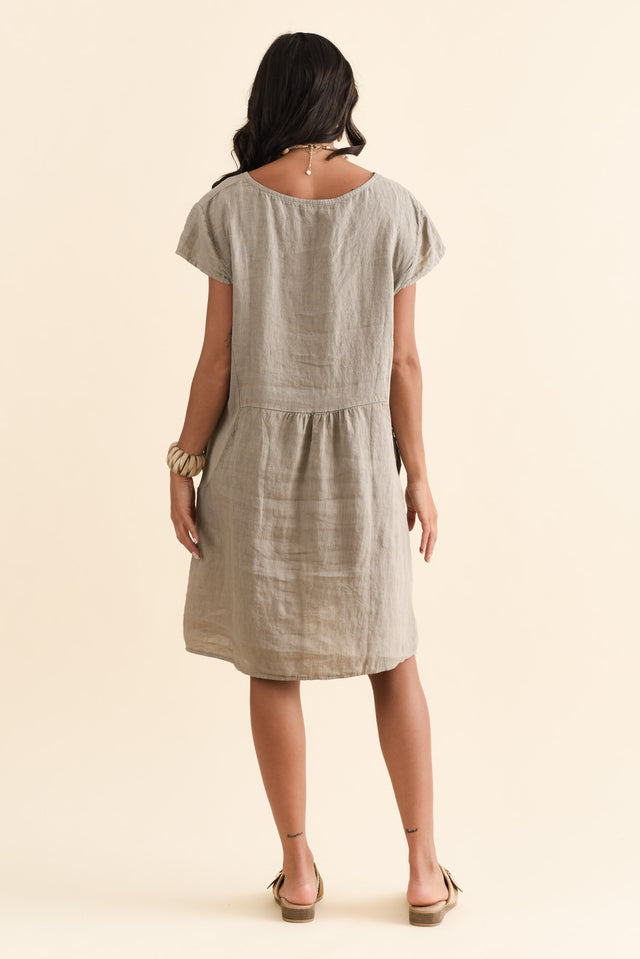 Sahara Taupe Linen Pocket Dress image 4