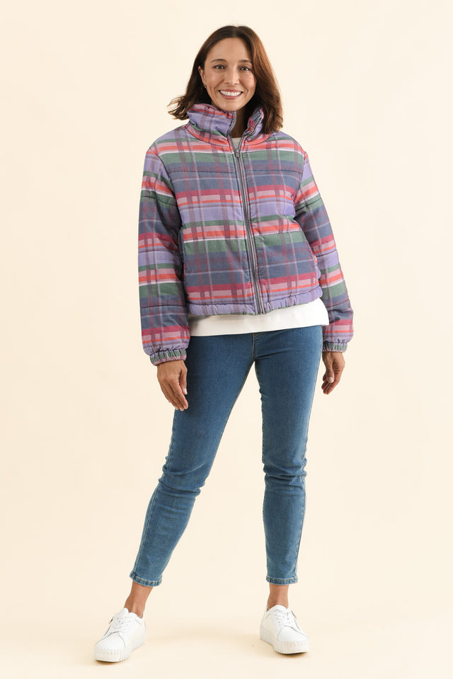 Samwise Blue Check Corduroy Jacket,Full Body,Brunette model,alt text|model:Cara image 6