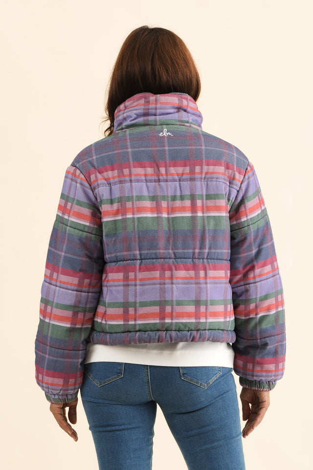 Samwise Blue Check Corduroy Jacket,Back,Brunette model,alt text|model:Cara image 4