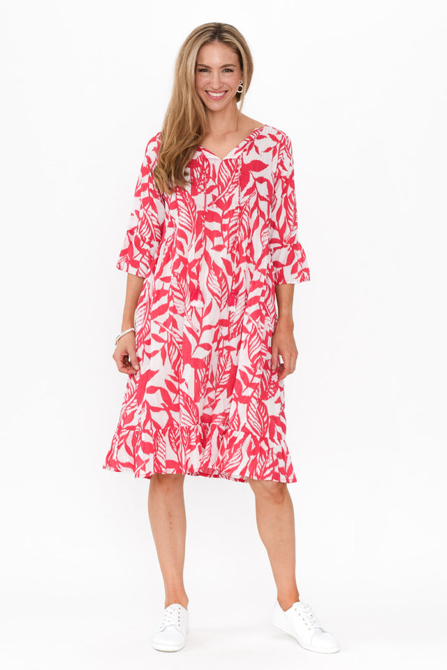 Samy Pink Tropical Cotton Tassel Dress