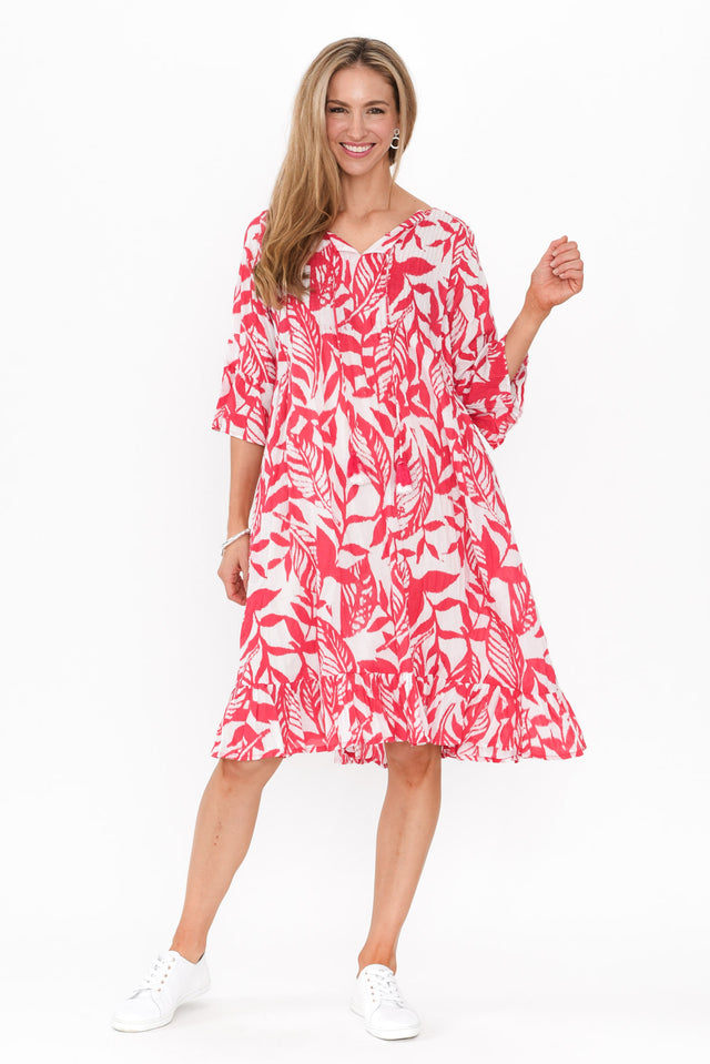 Samy Pink Tropical Cotton Tassel Dress