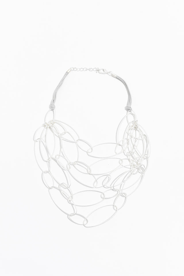 Sara Silver Linked Necklace