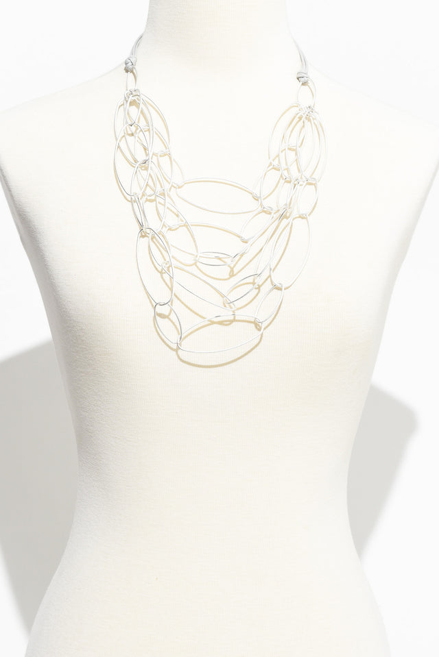 Sara Silver Linked Necklace