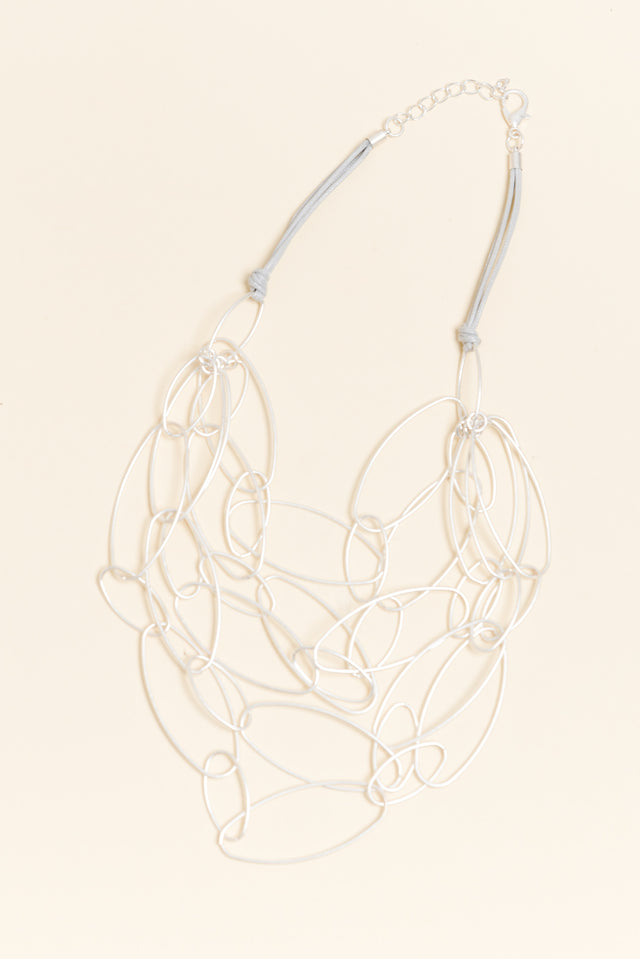 Sara Silver Linked Necklace