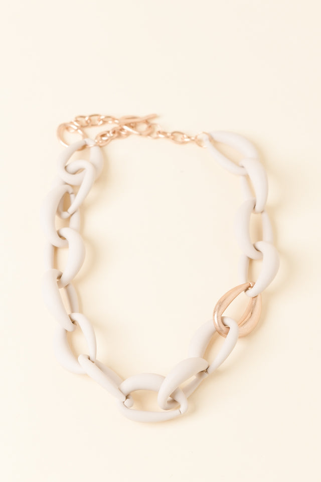 Sarah Cream Link Necklace