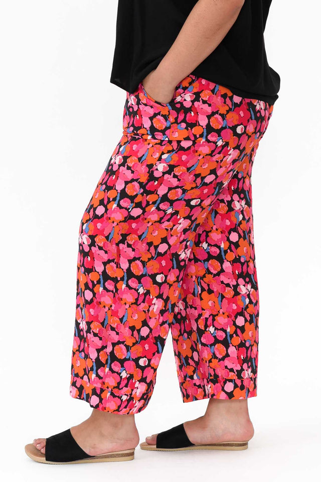 Sarah Pink Floral Cropped Pants image 9