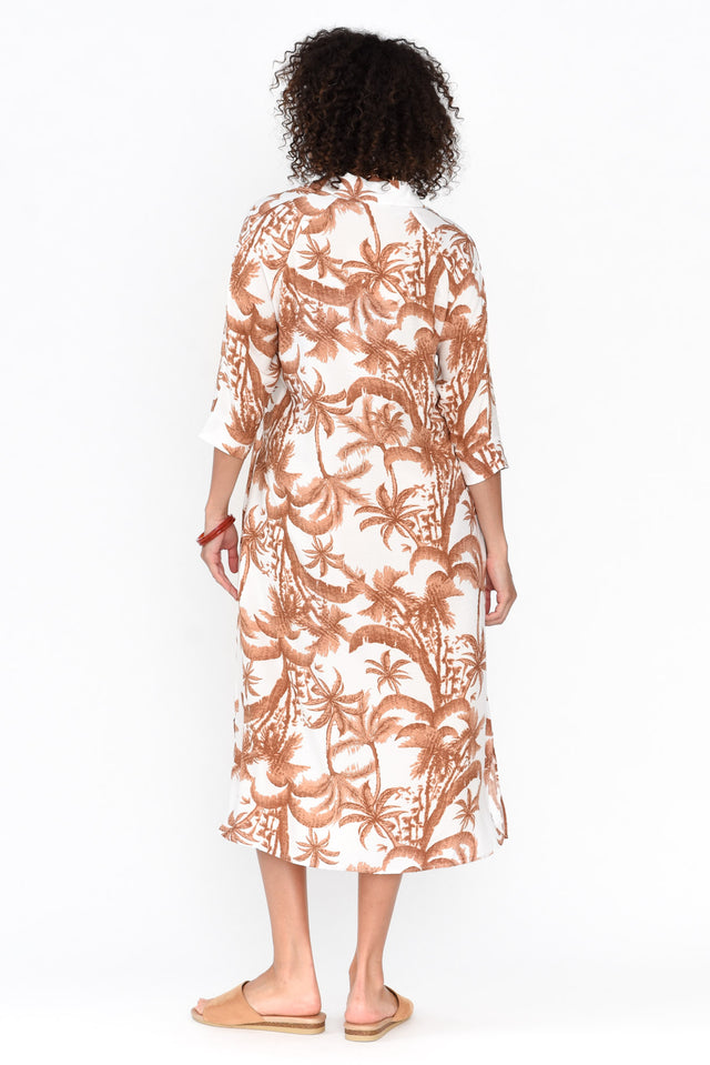 Seiko Tan Palm Shirt Dress image 6