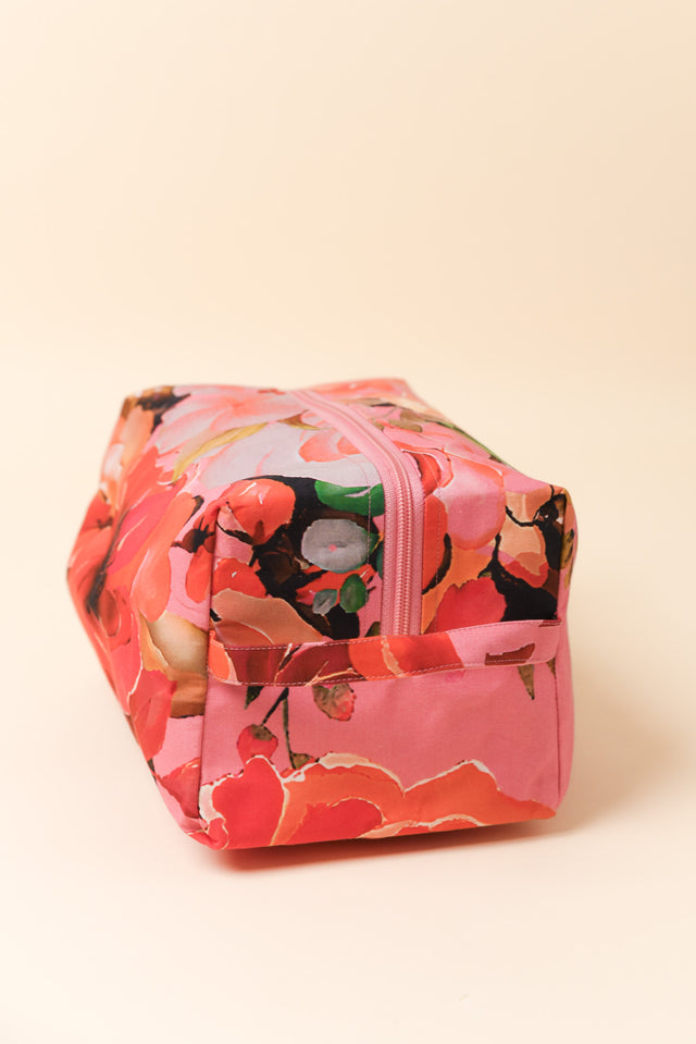 Selva Pink Rose Cotton Toiletry Bag