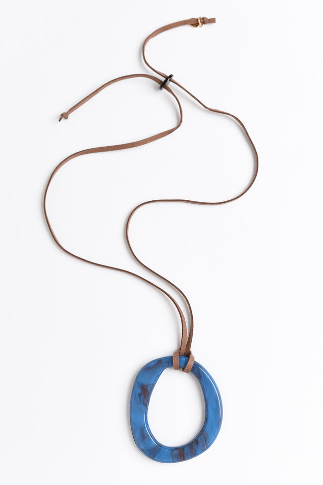 Seraphina Blue Circle Pendant Necklace