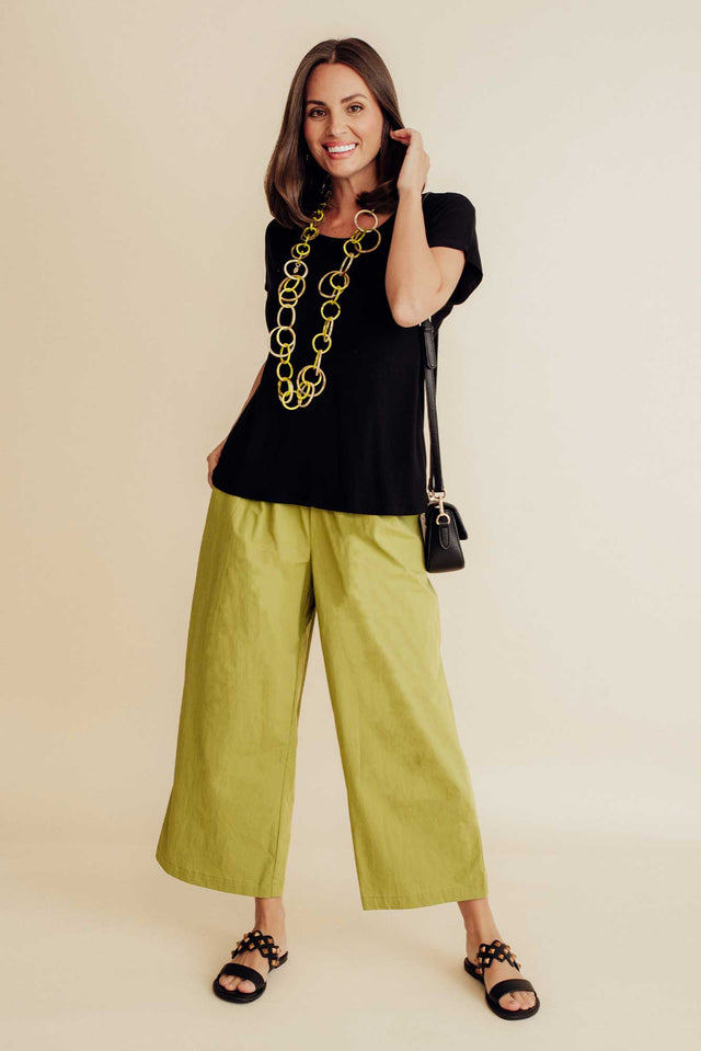 Sevilla Green Wide Leg Cotton Pants image 1