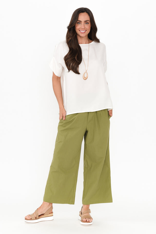 Sevilla Green Wide Leg Cotton Pants banner image