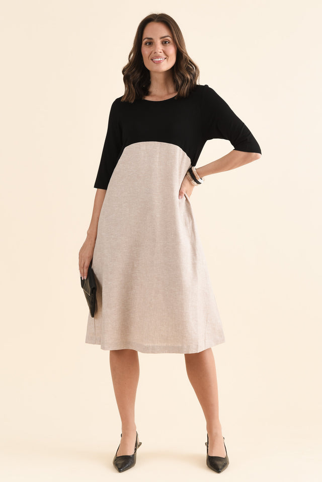 Sharnie Black Linen Blend Tee Dress image 1
