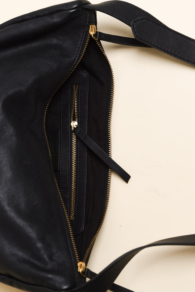 Shasta Black Leather Sling Bag image 3