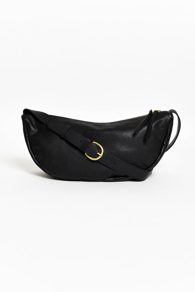 Shasta Black Leather Sling Bag image 1