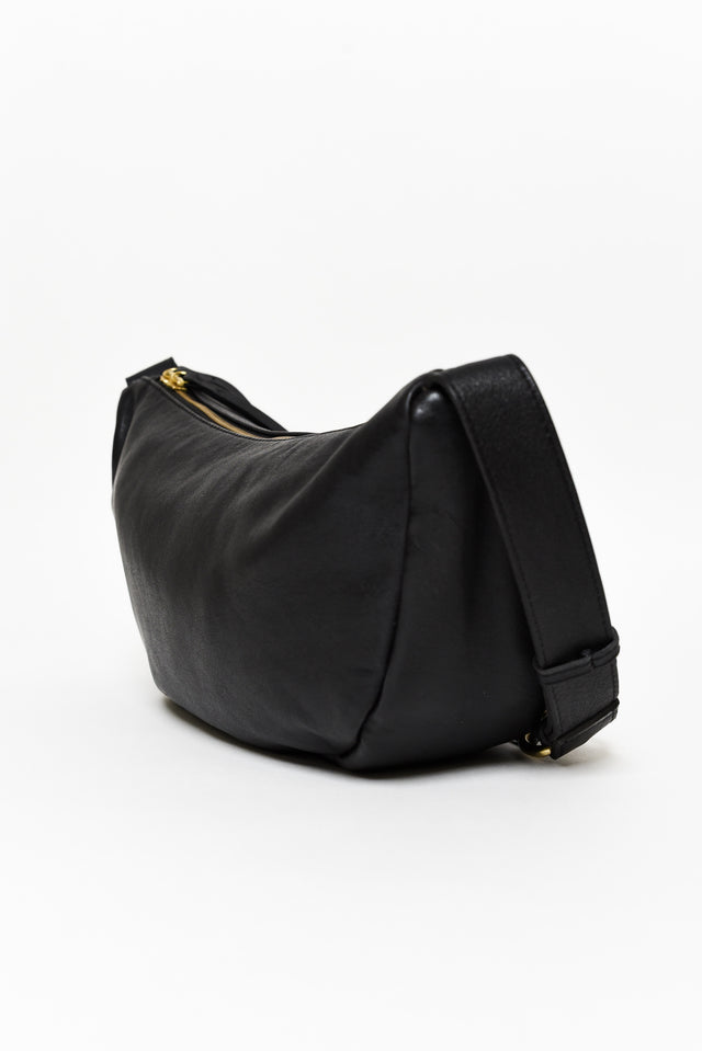 Shasta Black Leather Sling Bag