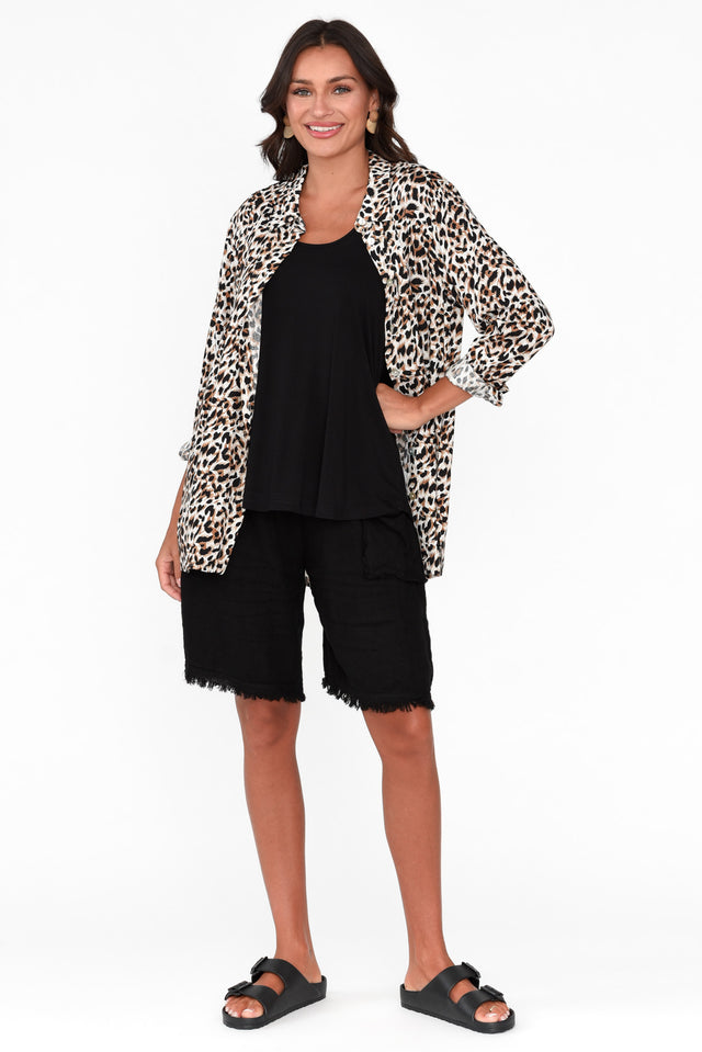 Shavonne Brown Leopard Collared Shirt image 6