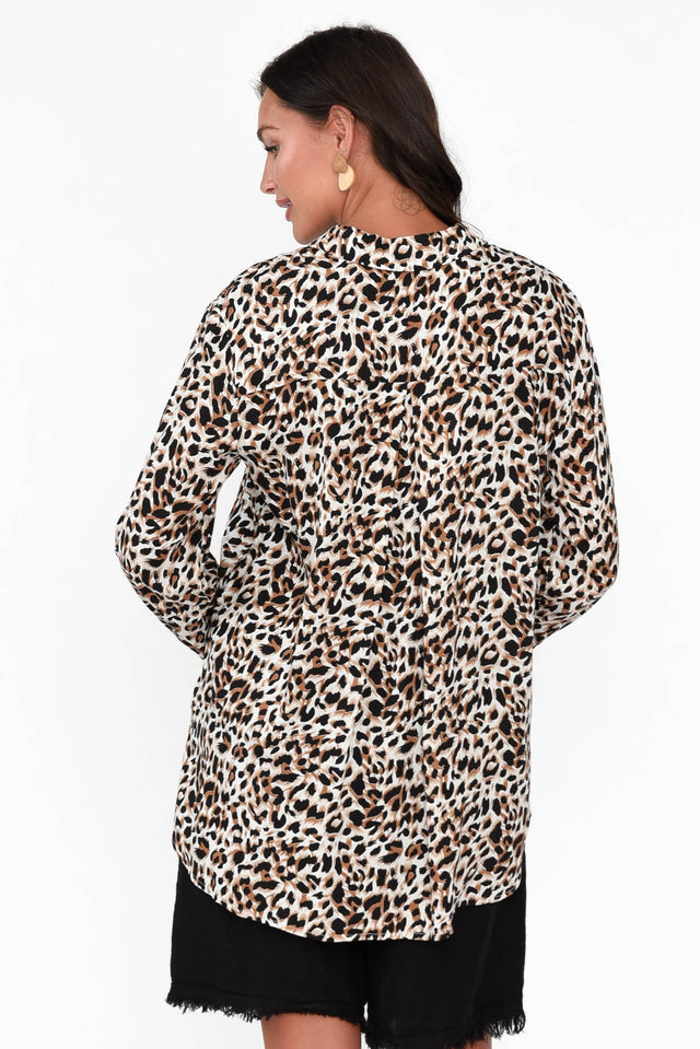 Shavonne Brown Leopard Collared Shirt thumbnail 4