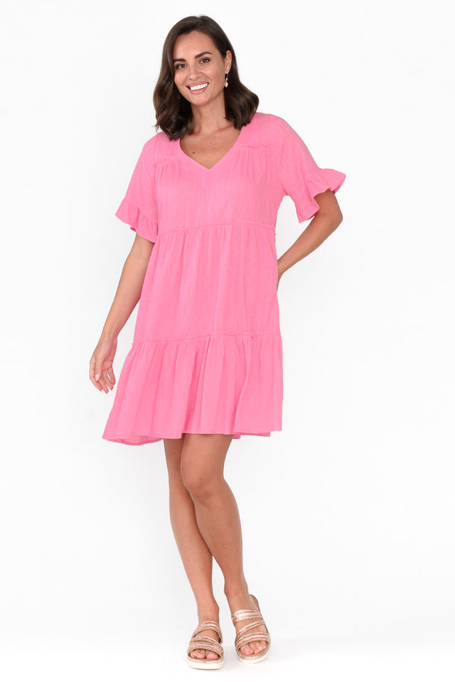 Shawney Pink Linen Cotton Dress