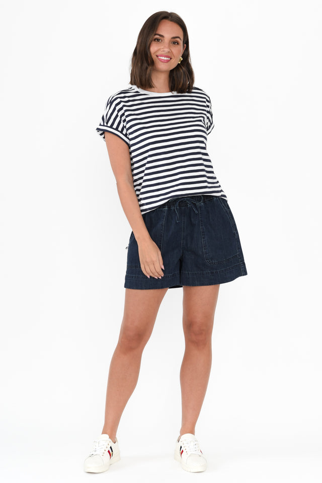 Remi Relax Dark Blue Denim Shorts banner image