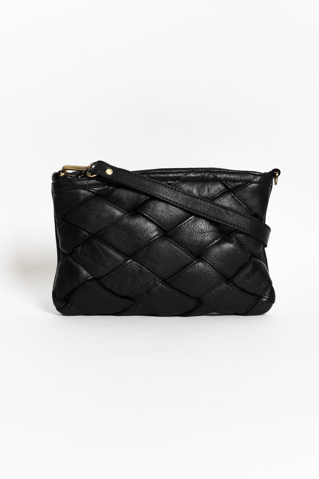 Sicily Black Woven Crossbody Bag image 1