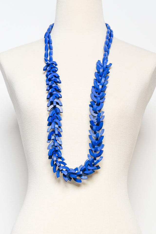 Sidonia Blue Wooden Bead Necklace image 2