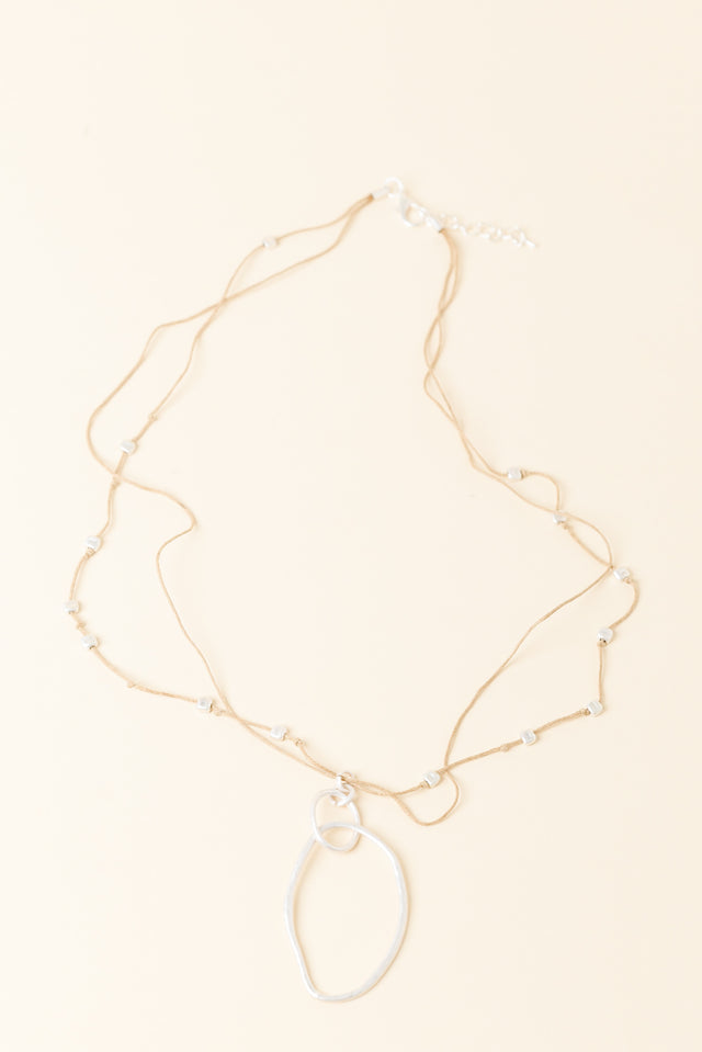 Sienne Silver Oval Pendant Necklace image 1
