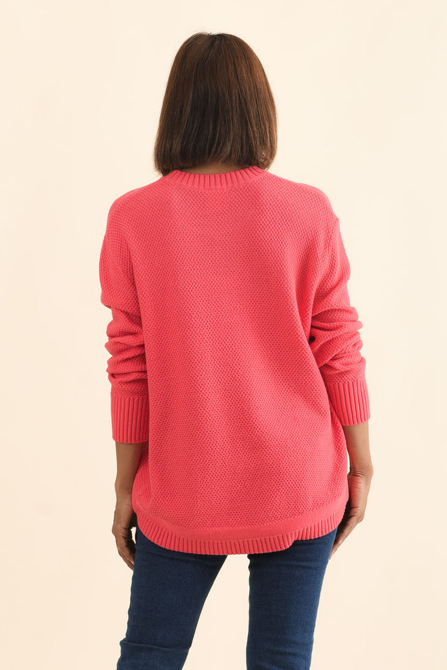 Skylar Coral Cotton Blend Knit Jumper,Brunette model,alt text|model:Cara image 5