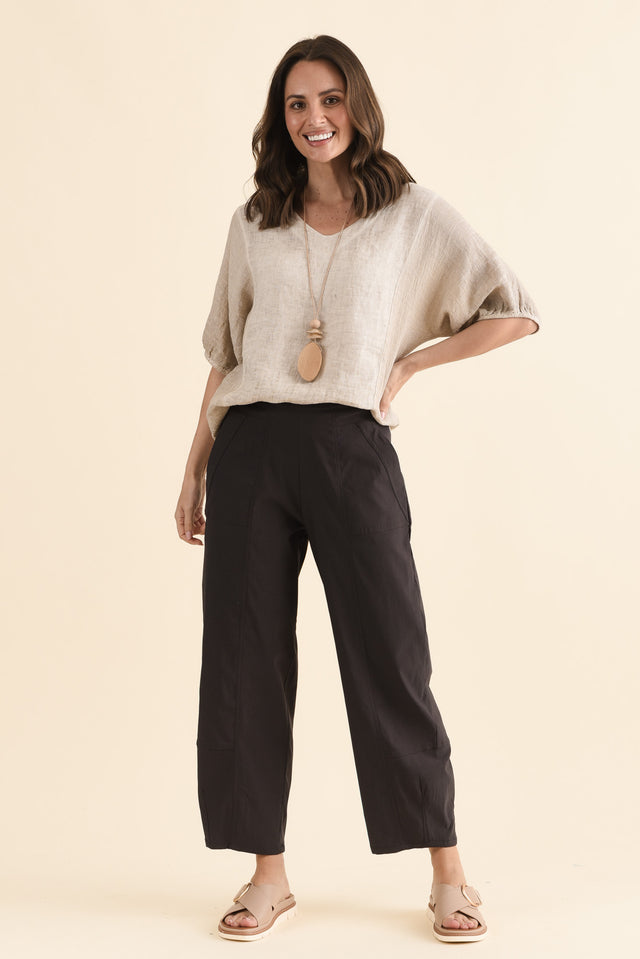 SmartFlex Chocolate Barrel Pants,Full Body,Brunette model,alt text|model:MJ image 6