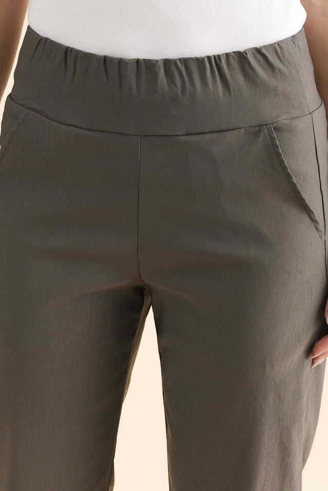 SmartFlex Olive Straight Leg Pants,Detail,Brunette model,alt text|model:MJ image 5