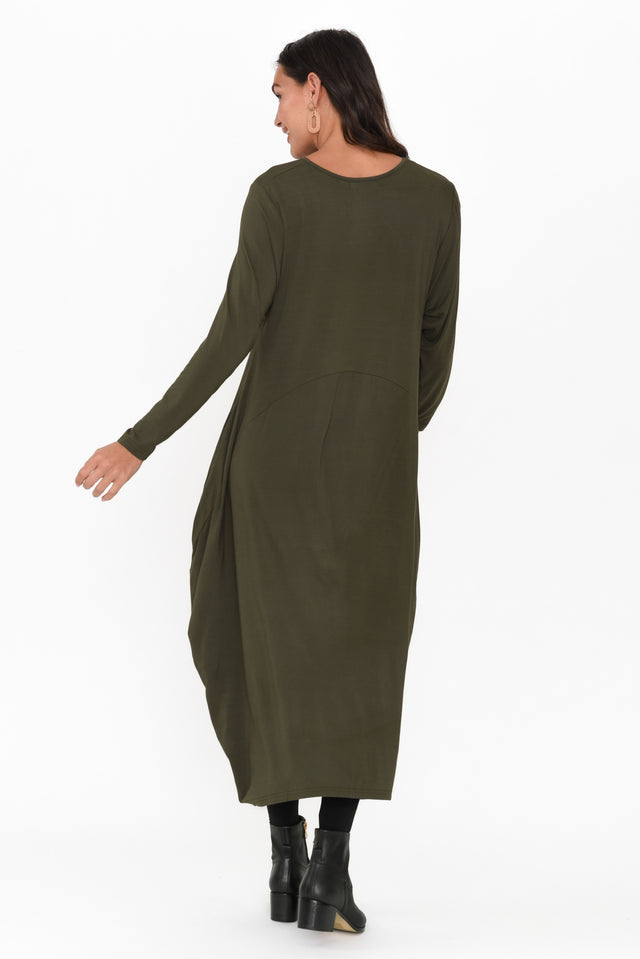 Soho Olive Bamboo Midi Dress image 5