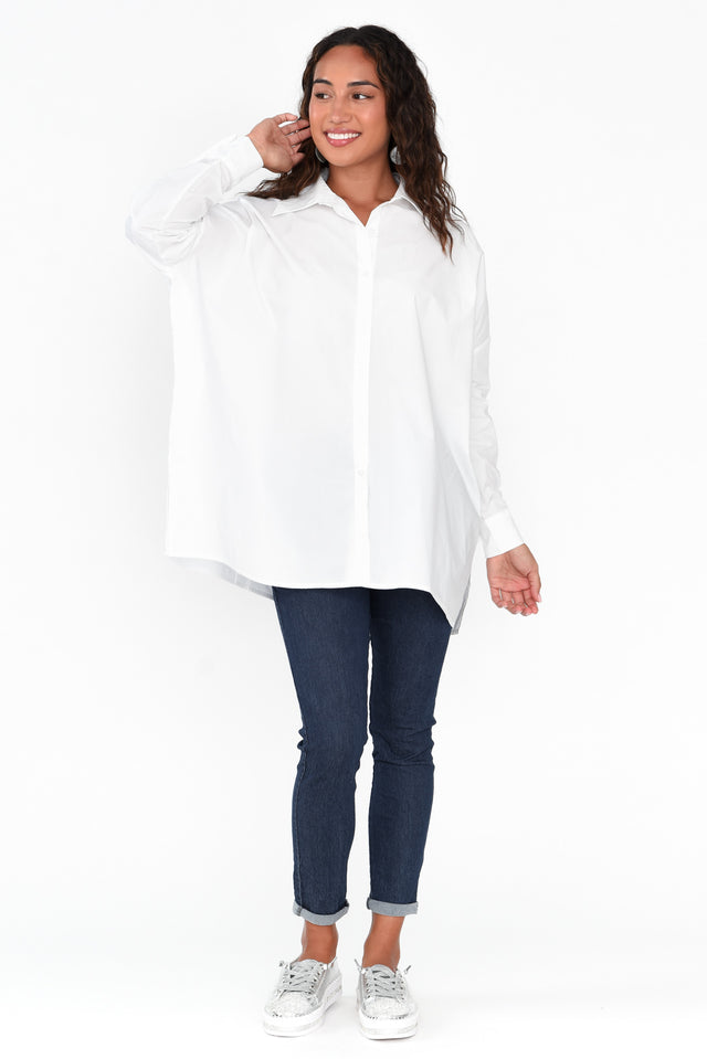Solara White Cotton Poplin Shirt image 2